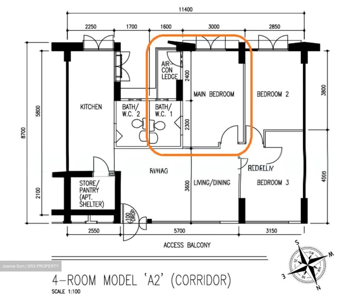 Blk 202 Compassvale South Gate (Sengkang), HDB 4 Rooms #594429481